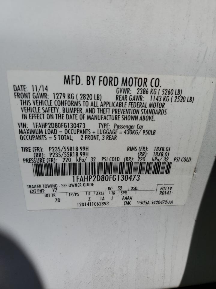 2015 Ford Taurus Se vin: 1FAHP2D80FG130473