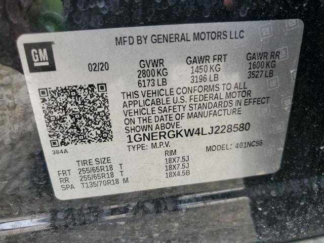 2020 Chevrolet Traverse Lt VIN: 1GNERGKW4LJ228580 Lot: 58897614