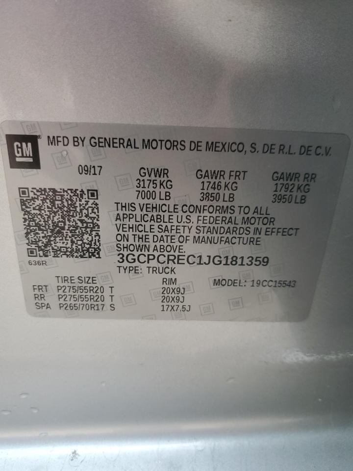 3GCPCREC1JG181359 2018 Chevrolet Silverado C1500 Lt