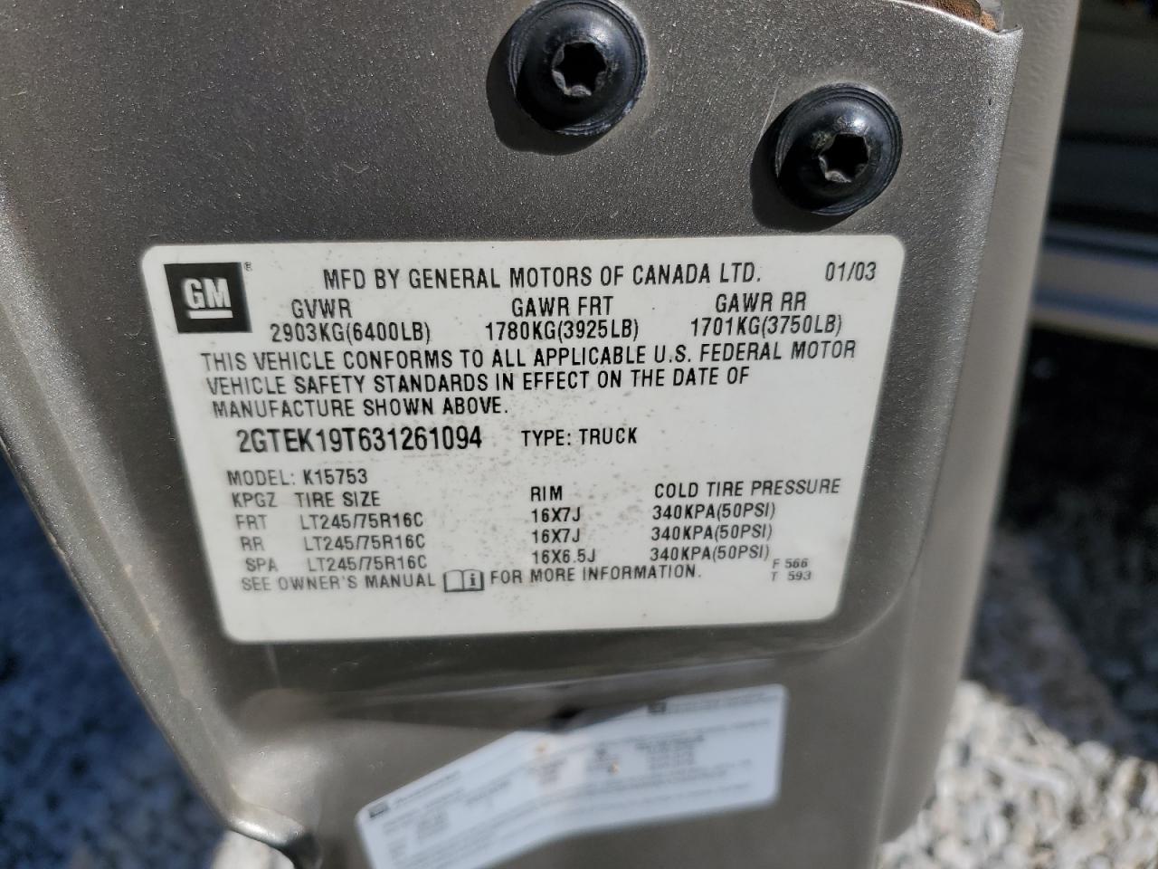 2GTEK19T631261094 2003 GMC New Sierra K1500