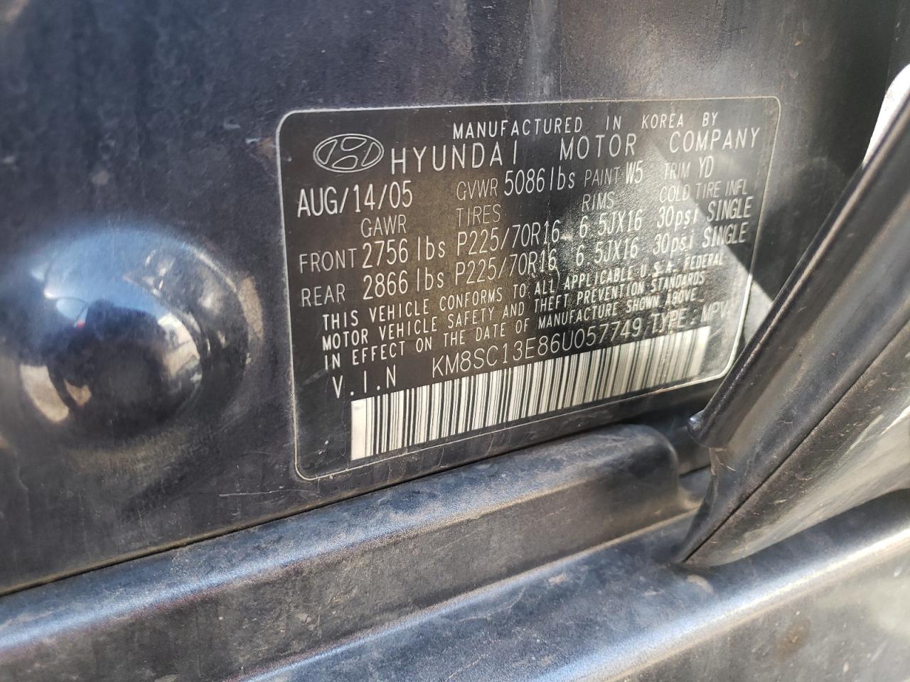 Lot #2989403604 2006 HYUNDAI SANTA FE G