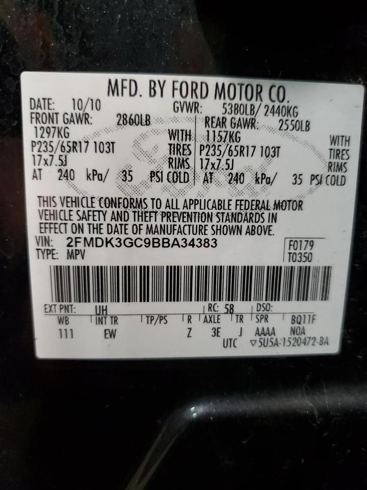 2FMDK3GC9BBA34383 2011 Ford Edge Se