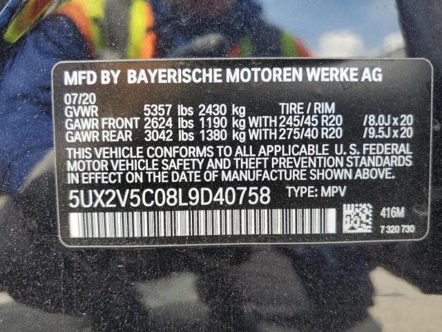 VIN 5UX2V5C08L9D40758 2020 BMW X4, Xdrivem40I no.14