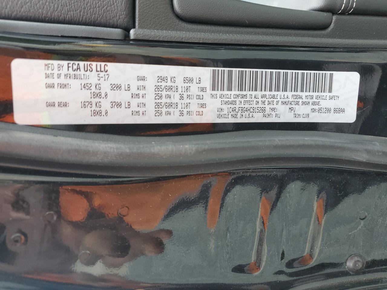 1C4RJFBG4HC915266 2017 Jeep Grand Cherokee Limited