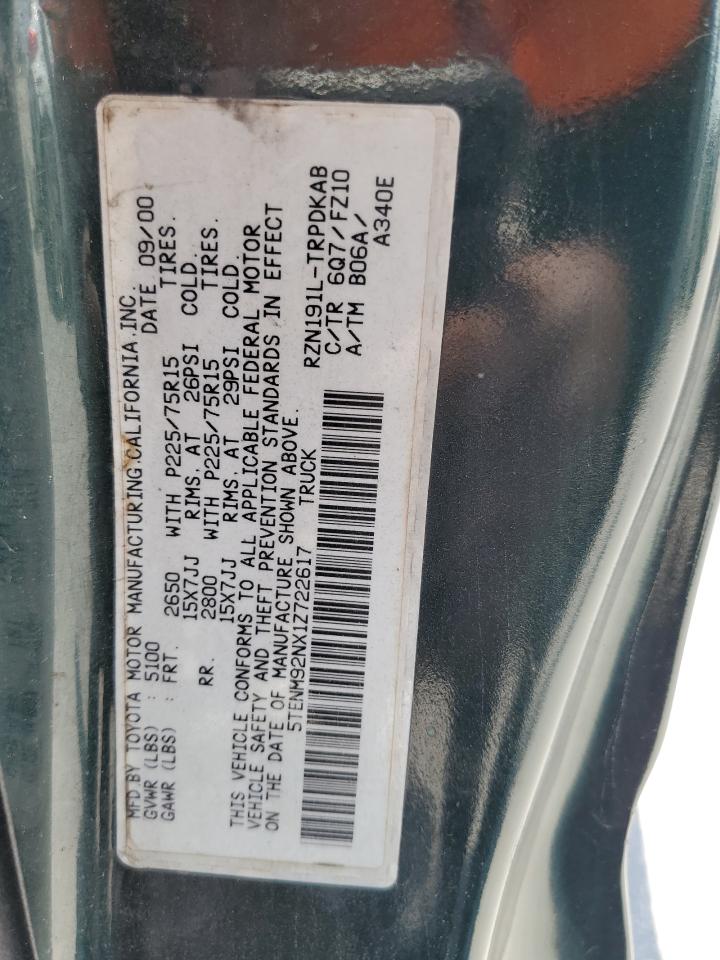 5TENM92NX1Z722617 2001 Toyota Tacoma Prerunner