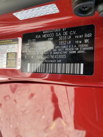 2022 Kia Rio Lx VIN: 3KPA24AD7NE453005 Lot: 60140864