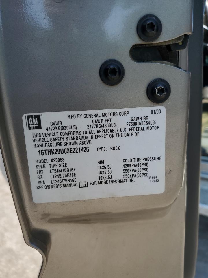 1GTHK29U03E221426 2003 GMC Sierra K2500 Heavy Duty