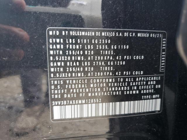 2021 Volkswagen Tiguan Se VIN: 3VV3B7AX8MM128552 Lot: 59768374