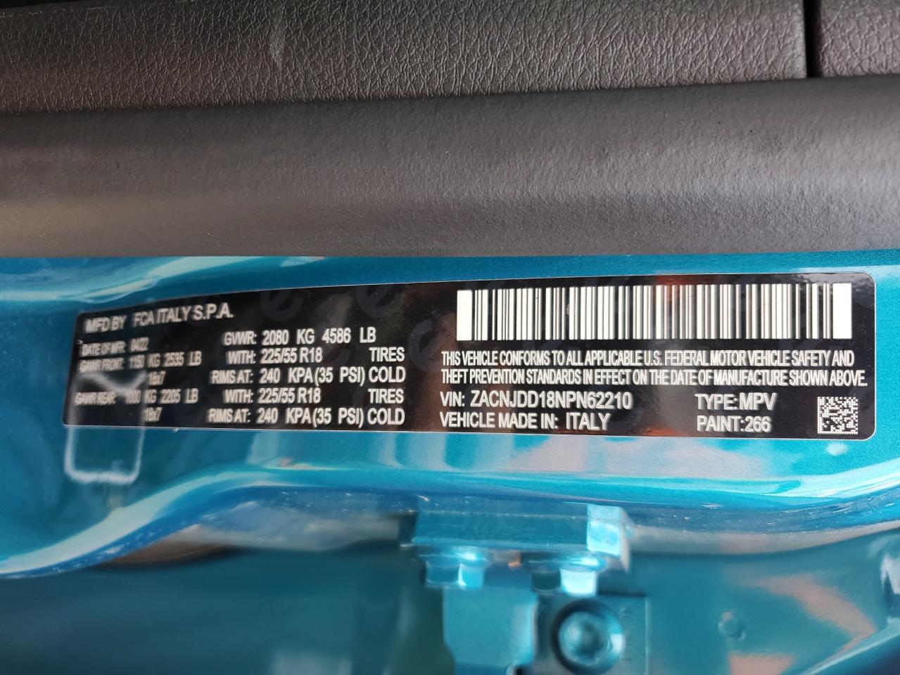 ZACNJDD18NPN62210 2022 Jeep Renegade Limited