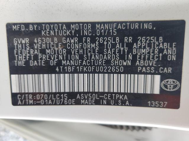 4T1BF1FK0FU022650 2015 TOYOTA CAMRY - Image 12