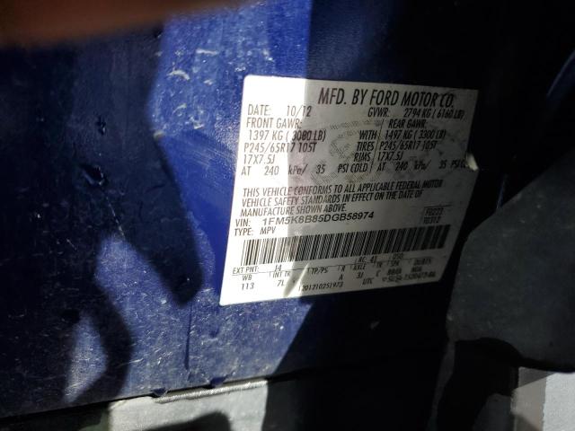 2013 Ford Explorer VIN: 1FM5K8B85DGB58974 Lot: 57255234