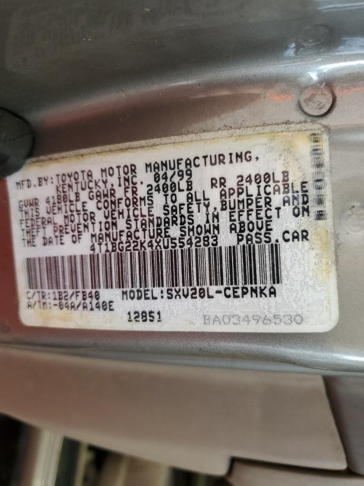4T1BG22K4XU554283 1999 Toyota Camry Ce