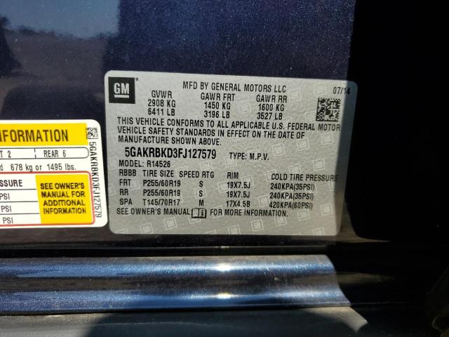 2015 Buick Enclave VIN: 5GAKRBKD3FJ127579 Lot: 58180074