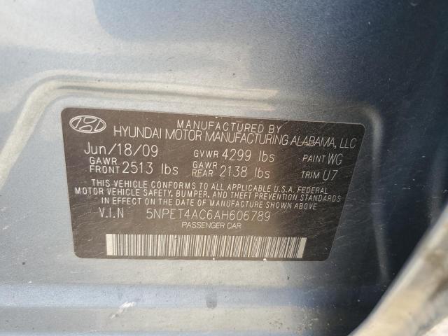 2010 Hyundai Sonata Gls VIN: 5NPET4AC6AH606789 Lot: 59595694