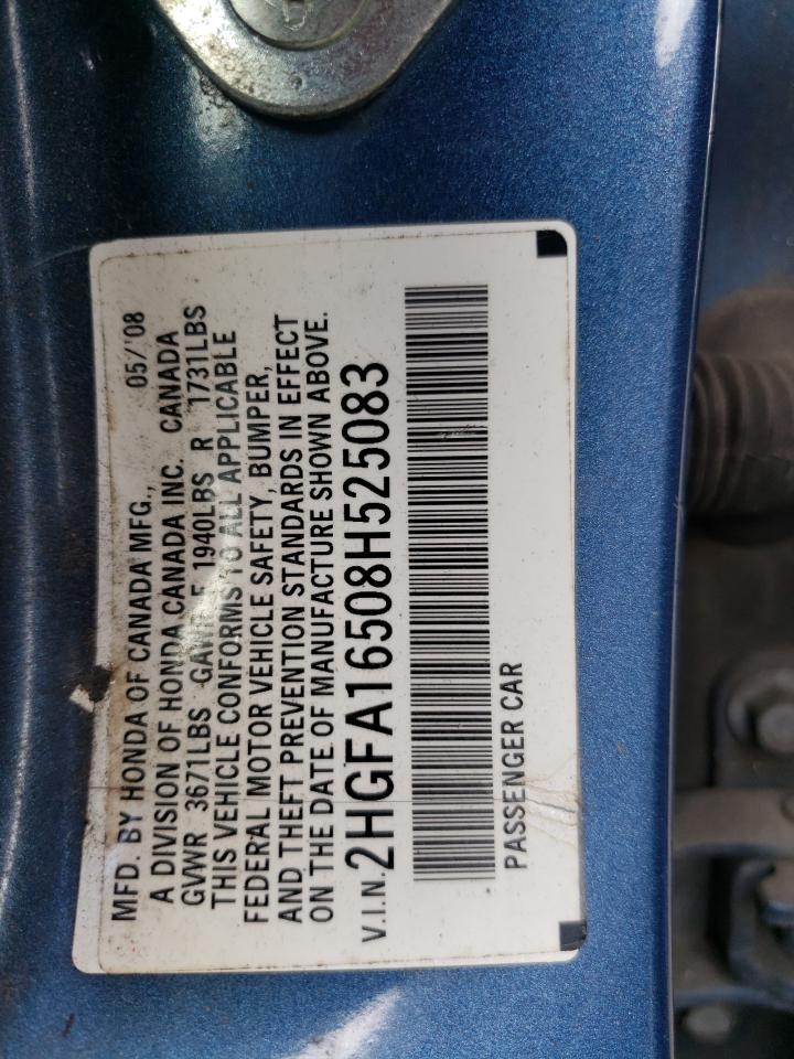 2HGFA16508H525083 2008 Honda Civic Lx