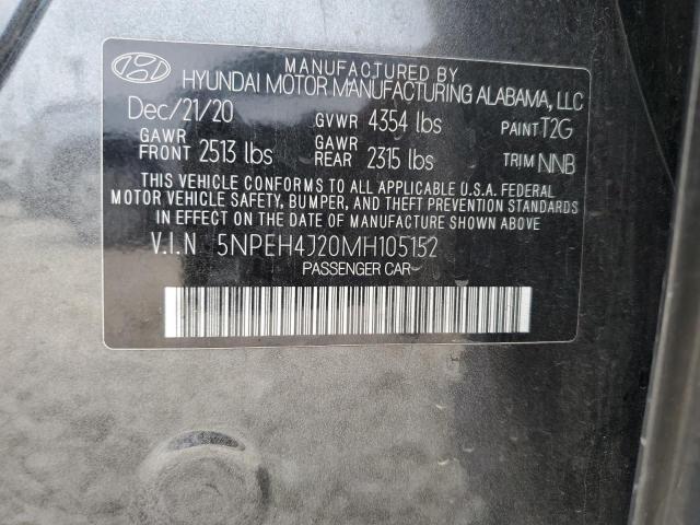 2021 Hyundai Sonata Limited VIN: 5NPEH4J20MH105152 Lot: 59688714