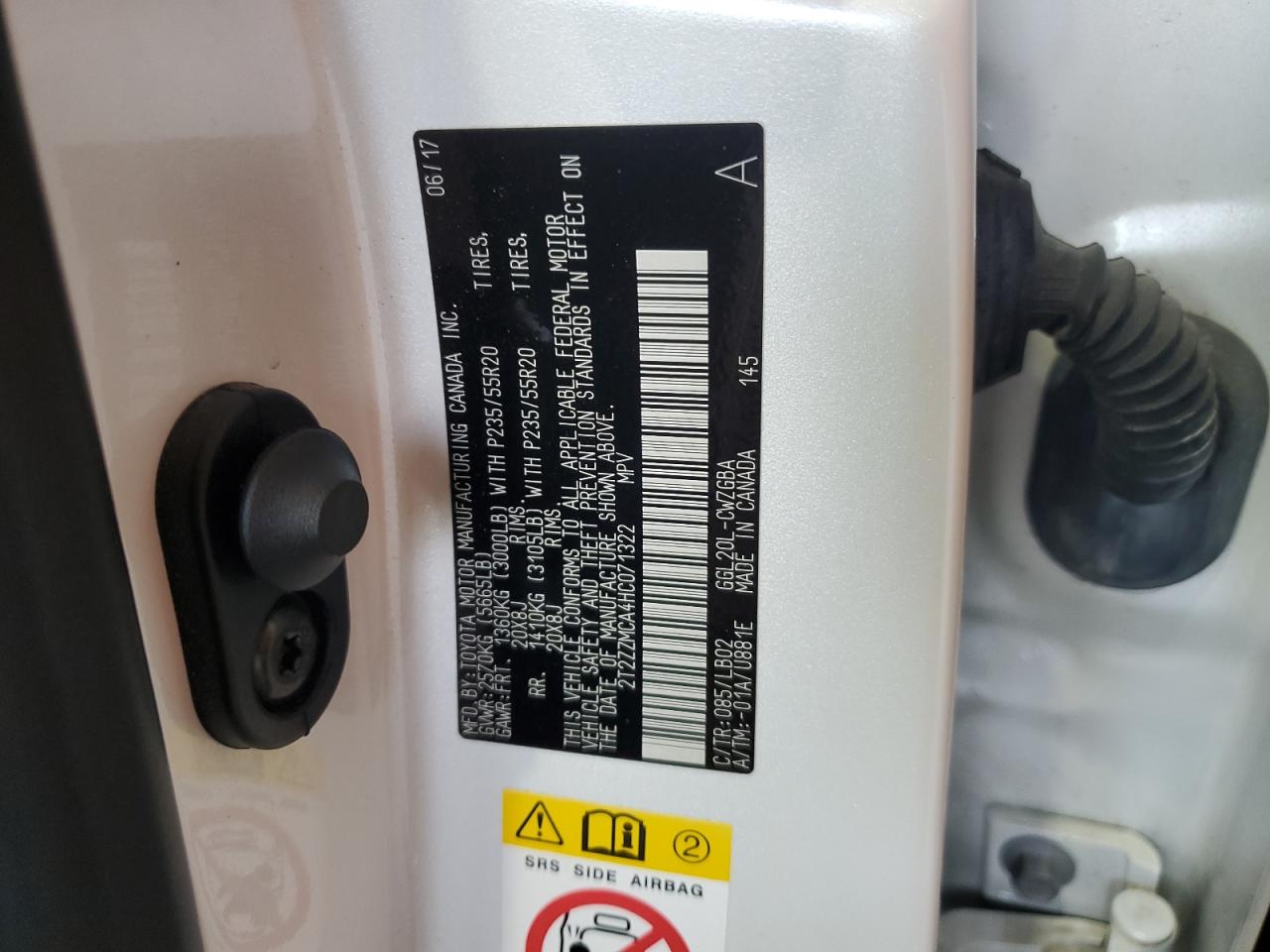 2T2ZZMCA4HC071322 2017 Lexus Rx 350 Base