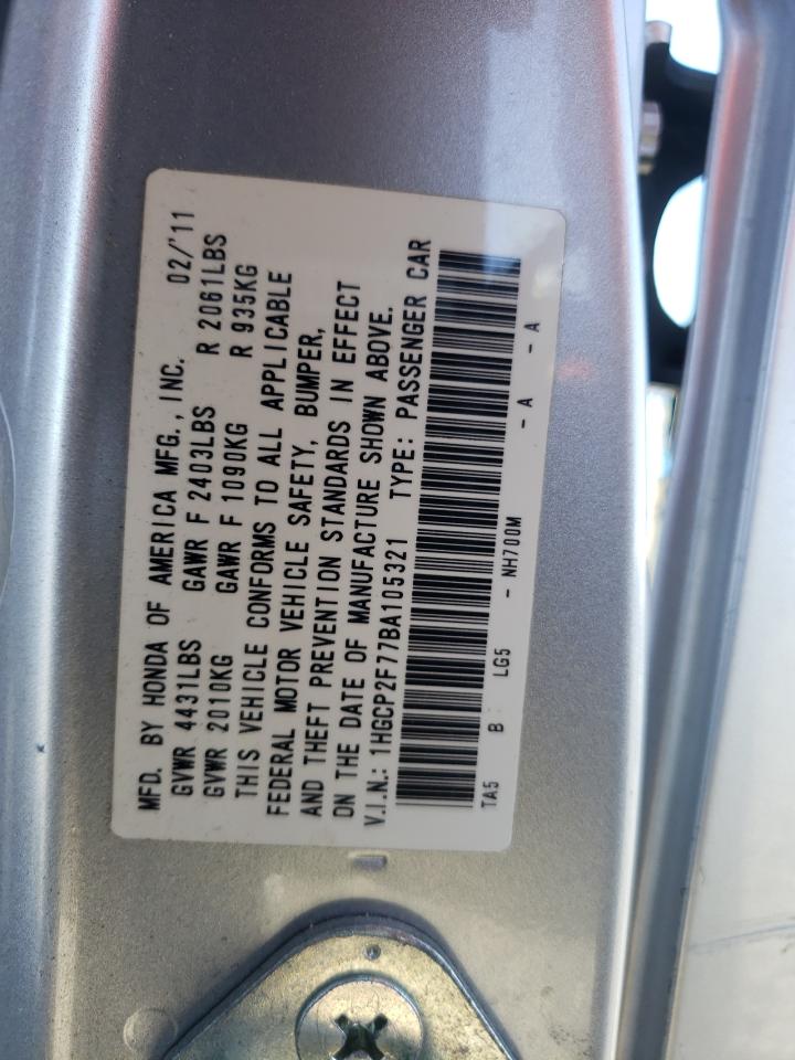 1HGCP2F77BA105321 2011 Honda Accord Ex