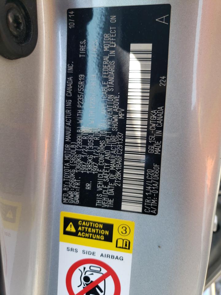 2T2BK1BA6FC291337 2015 Lexus Rx 350 Base