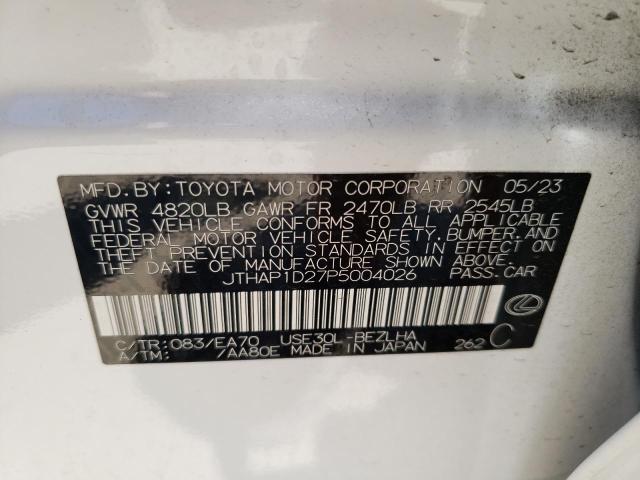 2023 LEXUS IS 500 F S JTHAP1D27P5004026