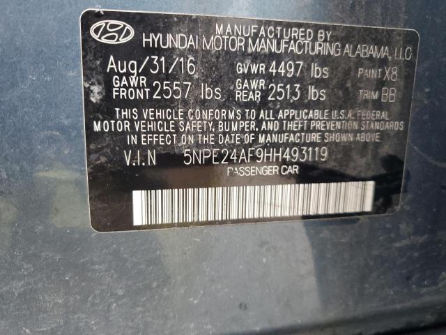2017 Hyundai Sonata Se VIN: 5NPE24AF9HH493119 Lot: 58674634