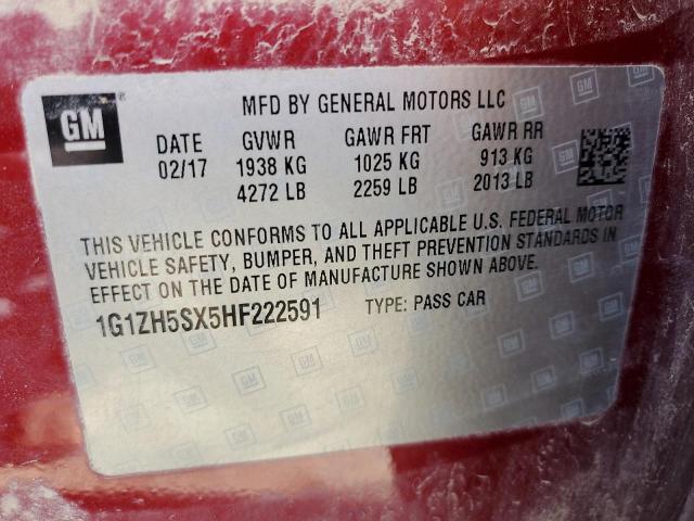2017 CHEVROLET MALIBU PRE - 1G1ZH5SX5HF222591