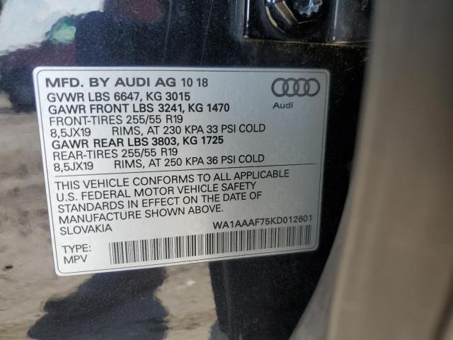 WA1AAAF75KD012601 2019 Audi Q7 Premium