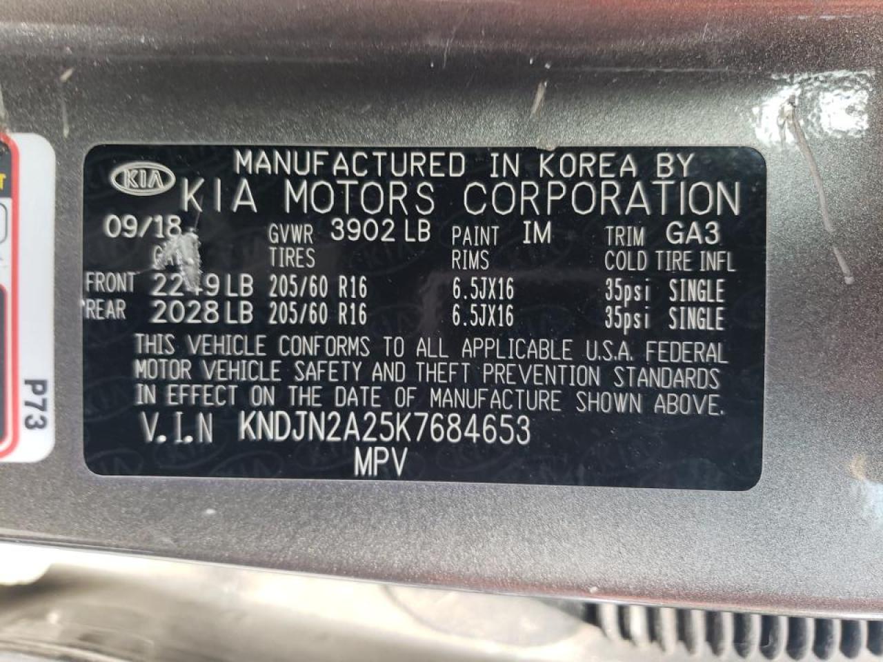 KNDJN2A25K7684653 2019 Kia Soul