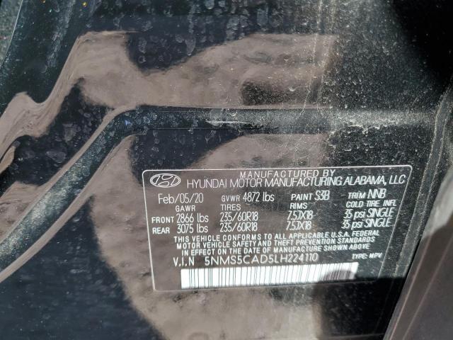 2020 Hyundai Santa Fe Limited VIN: 5NMS5CAD5LH224110 Lot: 57648894