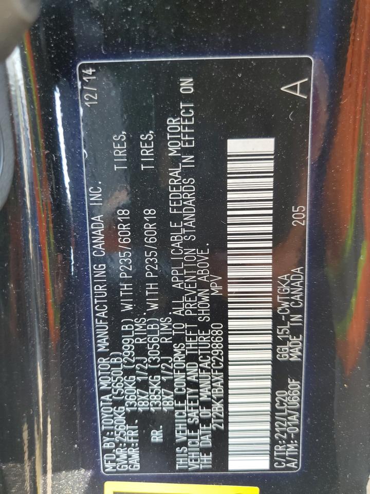 2T2BK1BAXFC298680 2015 Lexus Rx 350 Base