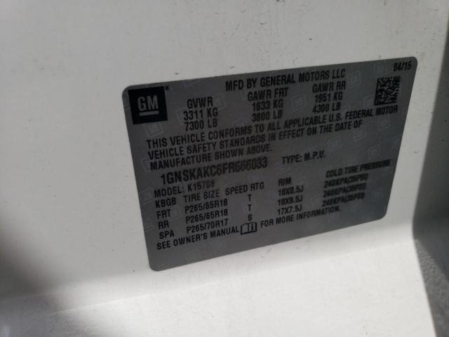 2015 Chevrolet Tahoe K1500 Ls VIN: 1GNSKAKC6FR666033 Lot: 58265514