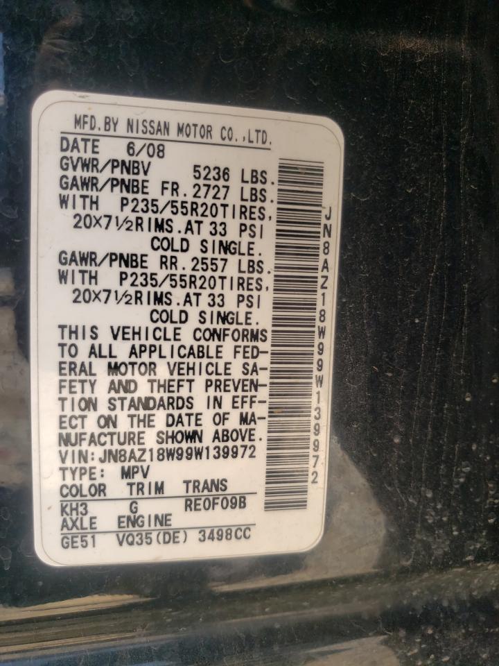 JN8AZ18W99W139972 2009 Nissan Murano S