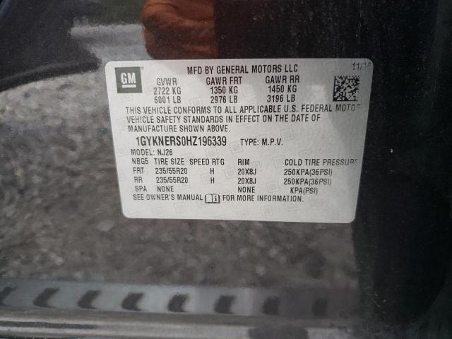 2017 Cadillac Xt5 Premium Luxury VIN: 1GYKNERS0HZ196339 Lot: 57811514