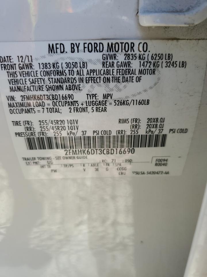 2FMHK6DT3CBD16690 2012 Ford Flex Limited