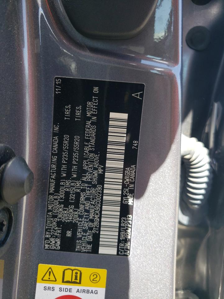 2T2BGMCA9GC002390 2016 Lexus Rx 450H Base