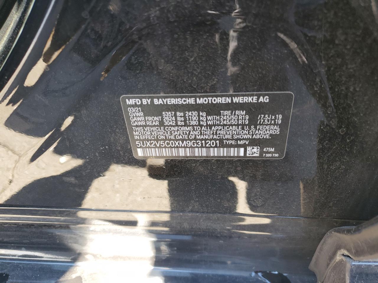 5UX2V5C0XM9G31201 2021 BMW X4 xDrivem40I