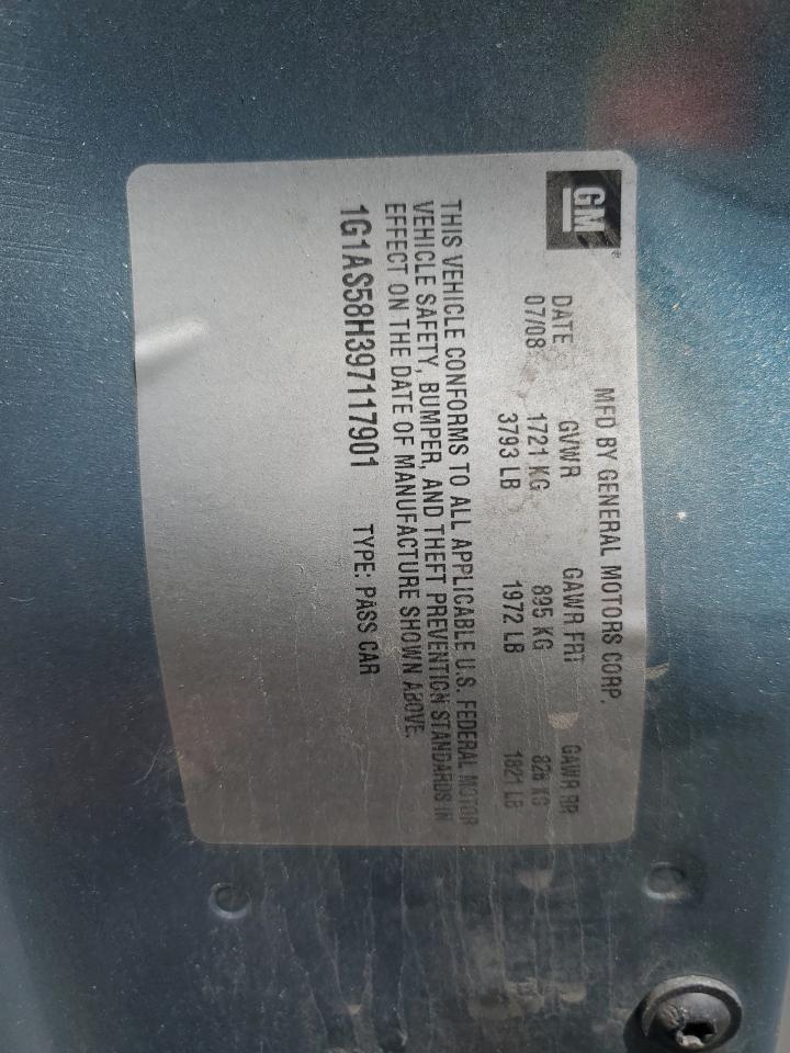 1G1AS58H397117901 2009 Chevrolet Cobalt Ls