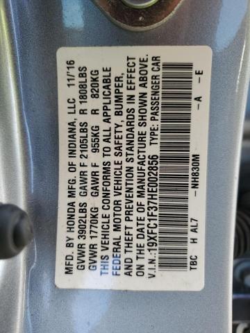 2017 Honda Civic Ex VIN: 19XFC1F37HE002856 Lot: 59413644