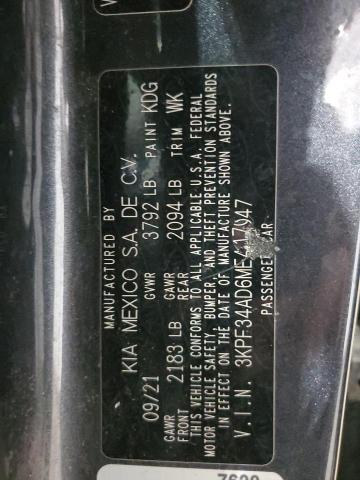 2021 Kia Forte Gt Line VIN: 3KPF34AD6ME417047 Lot: 57833014