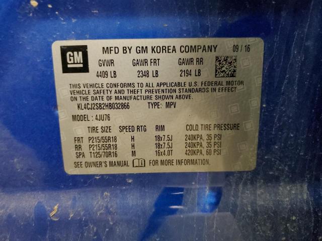 2017 Buick Encore Sport Touring VIN: KL4CJ2SB2HB032866 Lot: 58034204