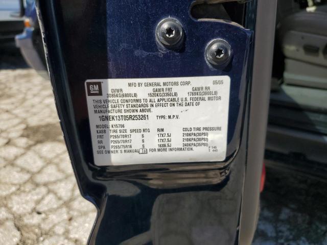 2005 Chevrolet Tahoe K1500 VIN: 1GNEK13T05R253261 Lot: 59766114