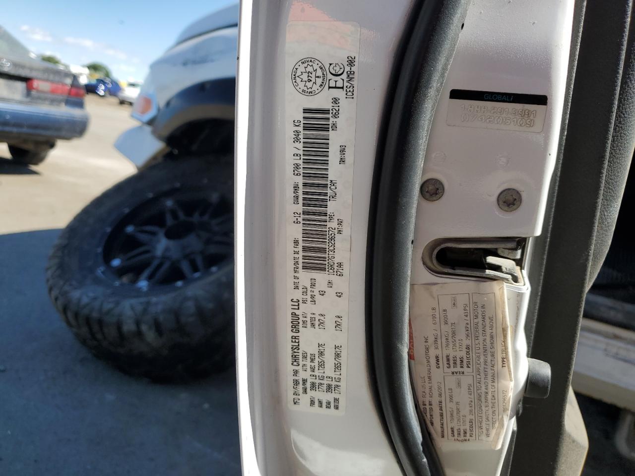 1C6RD7GT3CS296572 2012 Dodge Ram 1500 Slt