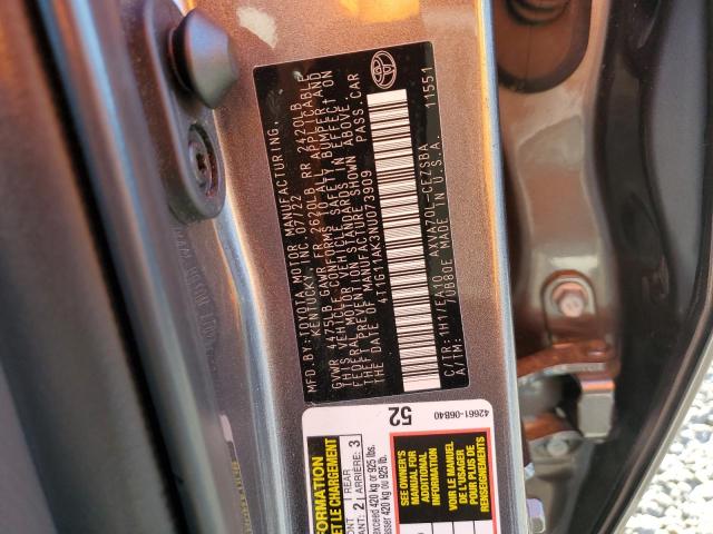 VIN 4T1G11AK3NU073909 2022 Toyota Camry, SE no.12