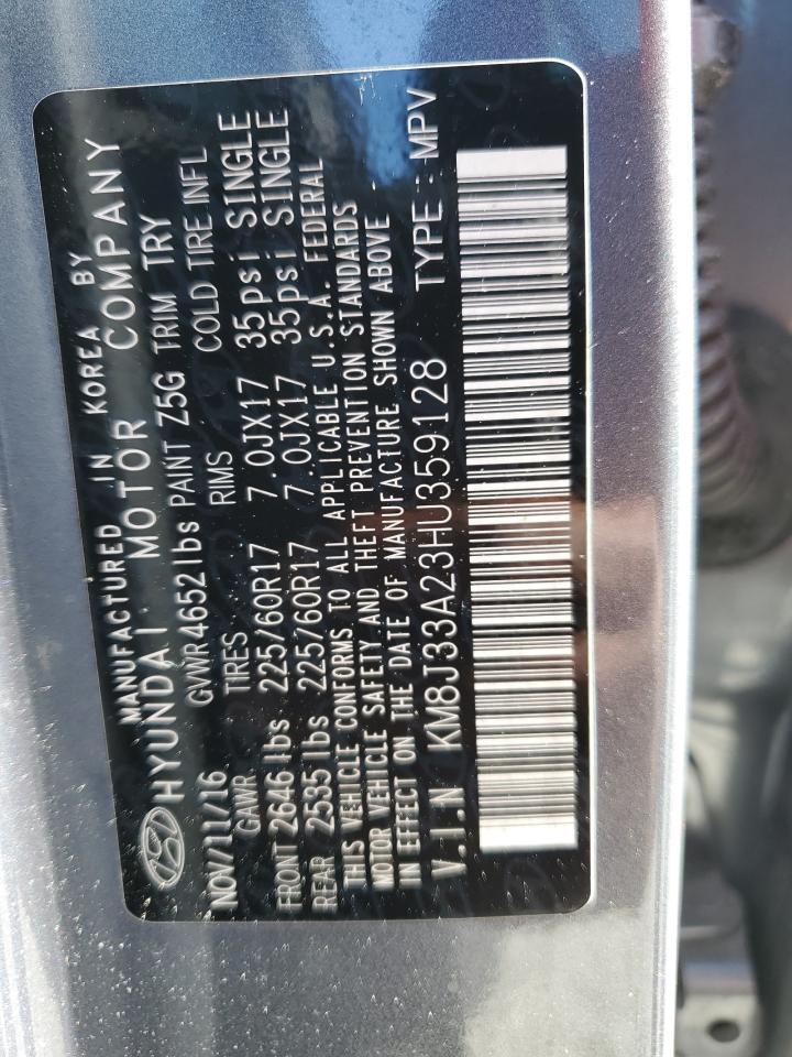 KM8J33A23HU359128 2017 Hyundai Tucson Limited