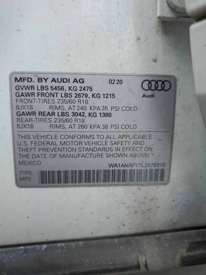 WA1ANAFY7L2079310 2020 Audi Q5 Premium