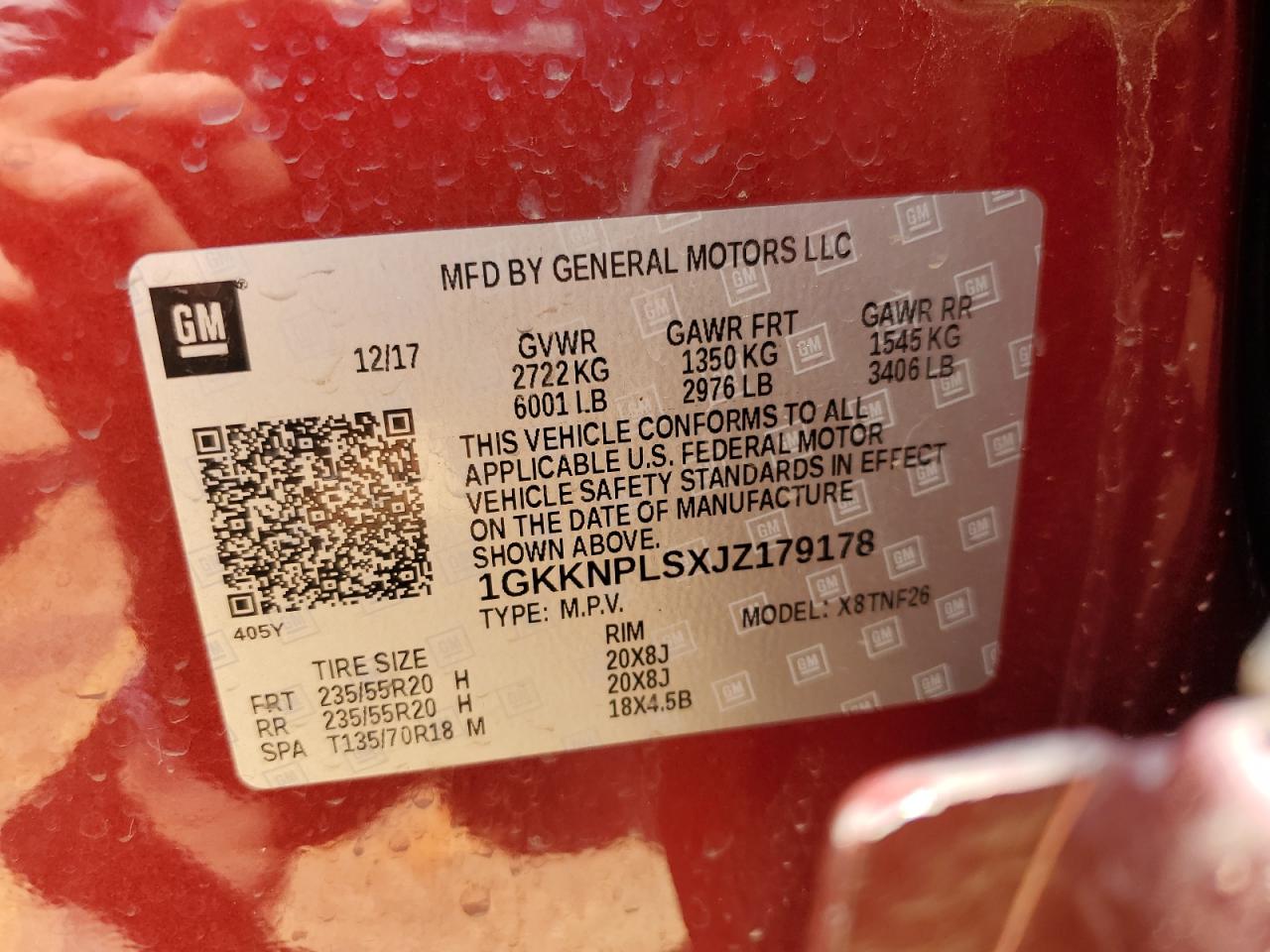 1GKKNPLSXJZ179178 2018 GMC Acadia Denali