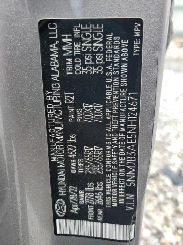 2022 Hyundai Tucson Sel VIN: 5NMJB3AE5NH124671 Lot: 57981684