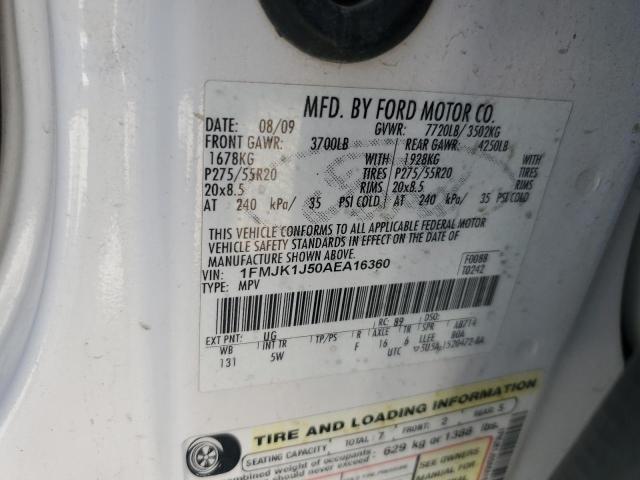 2010 Ford Expedition El Eddie Bauer VIN: 1FMJK1J50AEA16360 Lot: 58489304