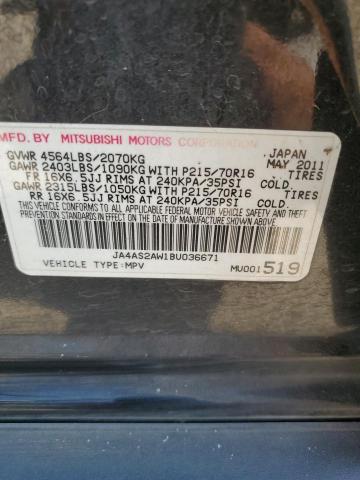 2011 Mitsubishi Outlander Es VIN: JA4AS2AW1BU036671 Lot: 57962504