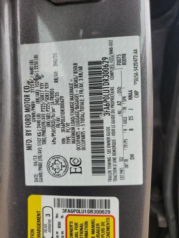 2013 Ford Fusion Se Hybrid VIN: 3FA6P0LU1DR300629 Lot: 59935674